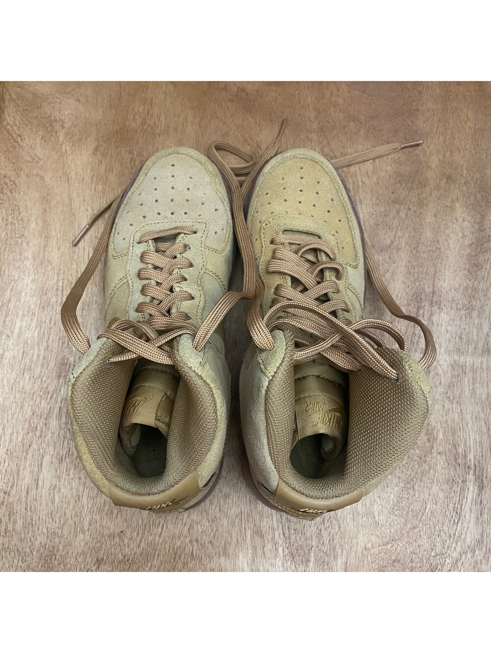 Nike Air Force 1 High LV8 Shoes Youth Sz 6.5 Y Wheat Tan Suede Gum CK0262-700 - Picture 9 of 15